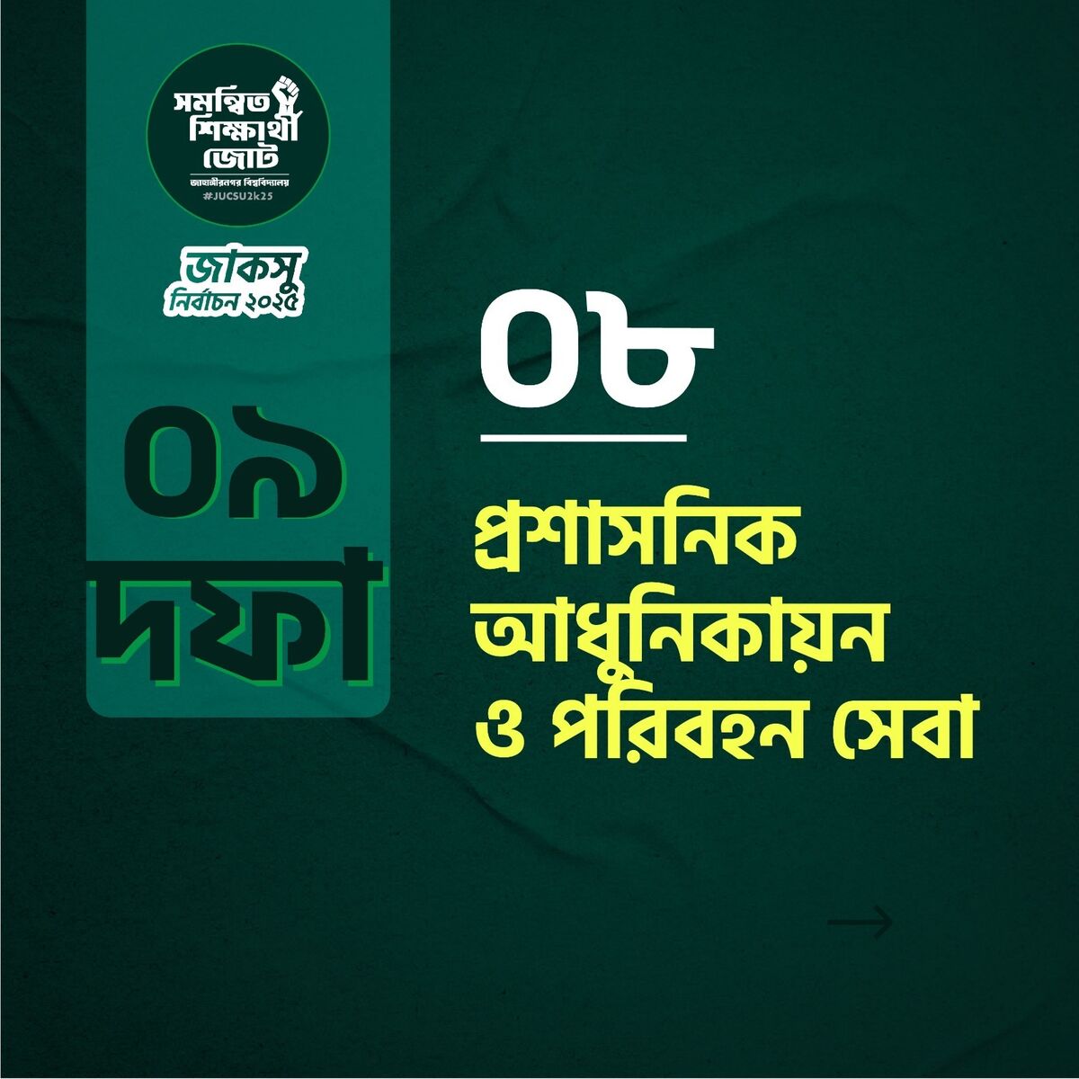 প্রশাসনিক আধুনিকায়ন ও পরিবহন সেবা