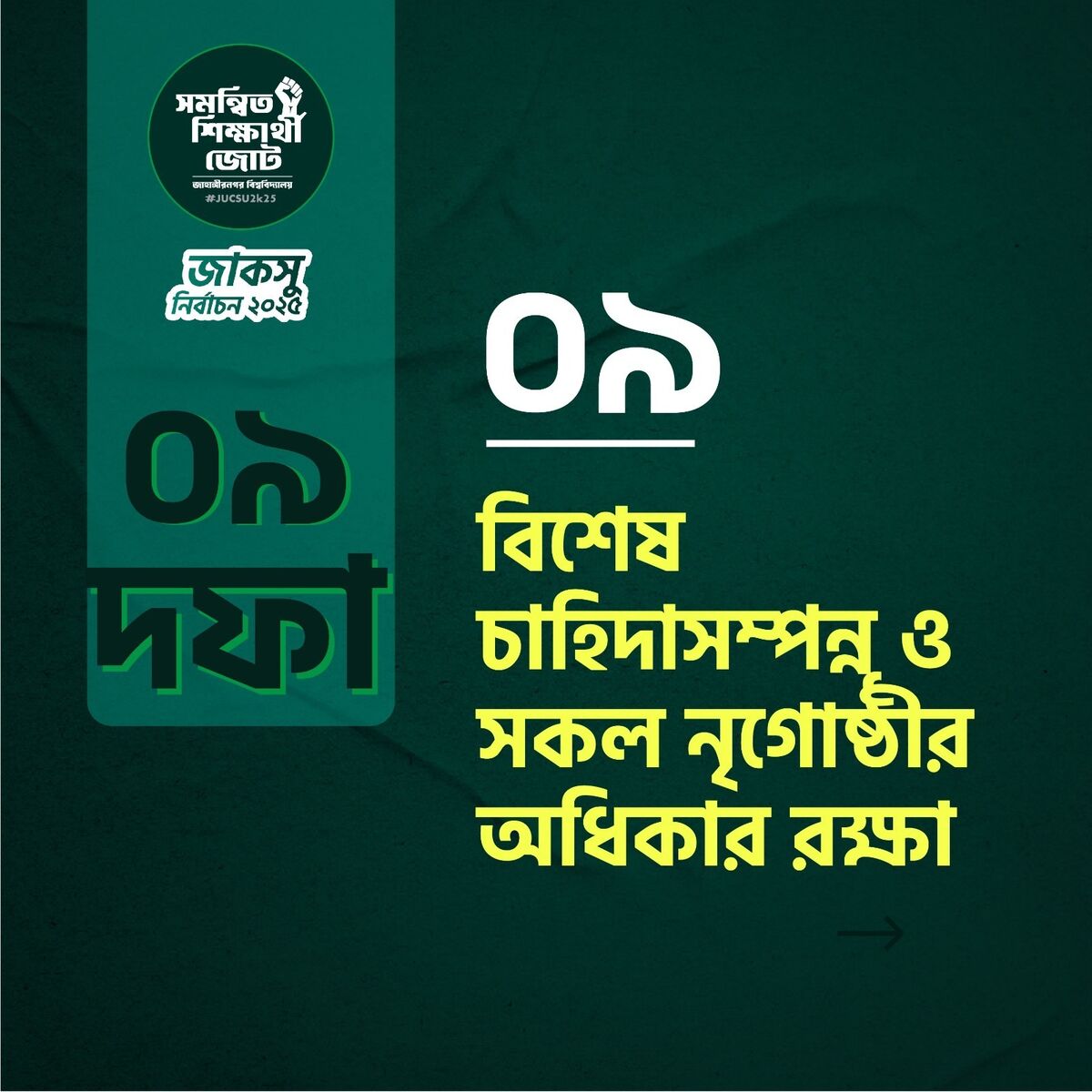 বিশেষ চাহিদাসম্পন্ন ও সকল নৃ গোষ্ঠীর অধিকার রক্ষা